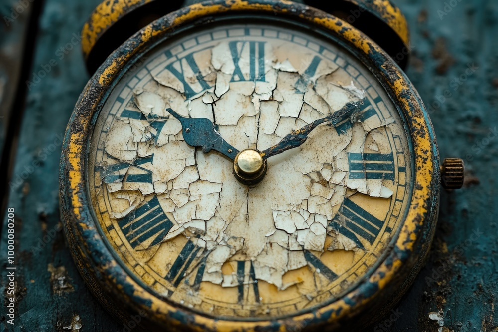 Frozen Moments Captured in Time with a Broken Clock on a Table