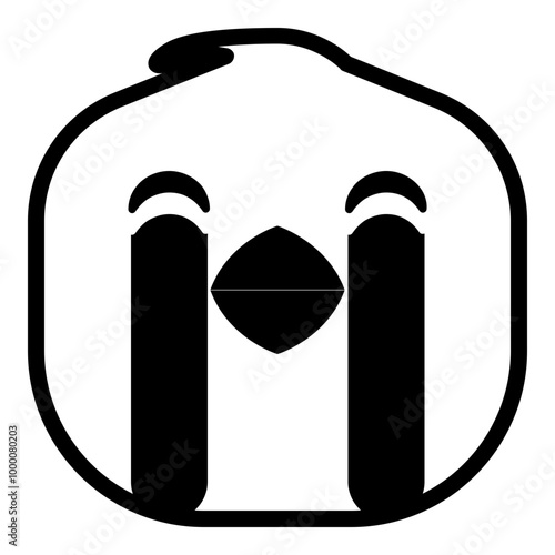 Sob Chicken Emoji Simple Animal Head Icon