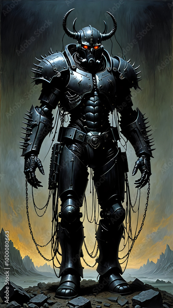 Fototapeta premium Abstraktion Gehörnt mit Ketten 9х16. Hintergrund für das Design 1.