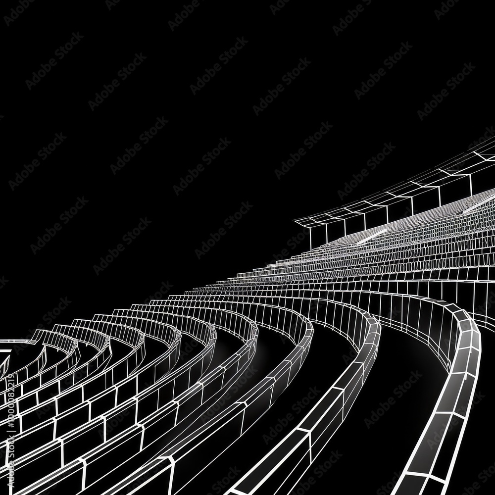 Fototapeta premium Design a 3D laser wireframe vector art of an abstract geometric shape