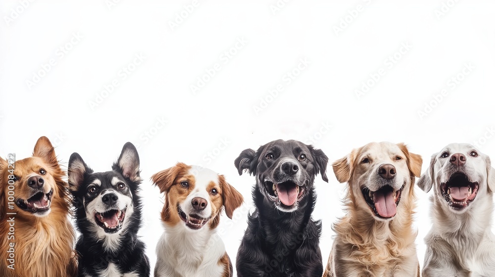 A Group of Joyful Dogs Gather in a Grassy Field Forming a Friendly Canine Gathering A Group of Joyful Dogs Gather in a Grassy Field Forming a Friendly Canine Gathering
