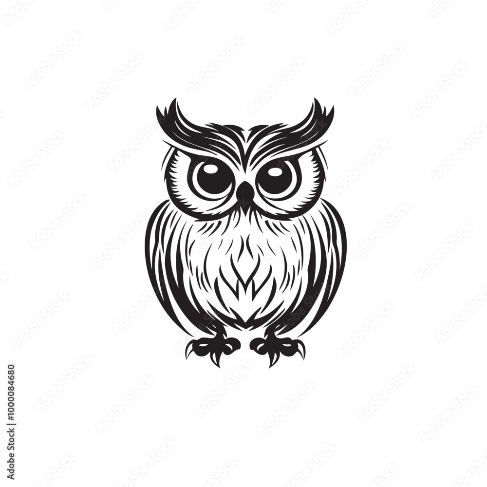Fototapeta premium Owl vector for logo or icon,clip art, drawing Elegant minimalist style,abstract style Illustration