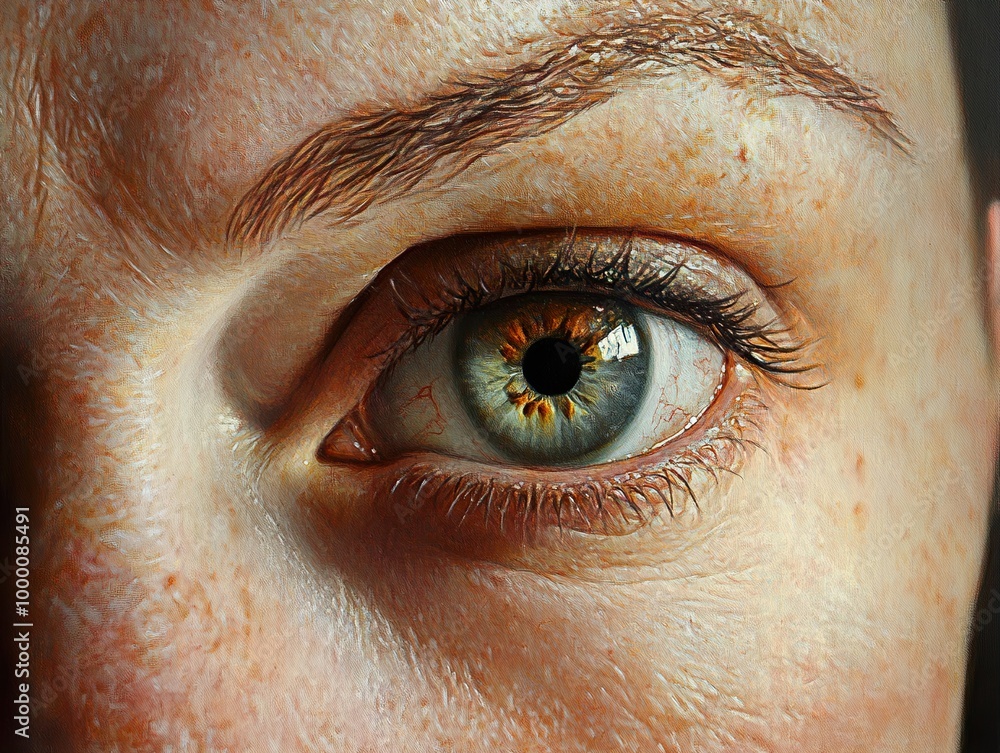 Close-Up Portrait of a Human Eye: A Study in Realism Close-Up Portrait of a Human Eye: A Study in Realism