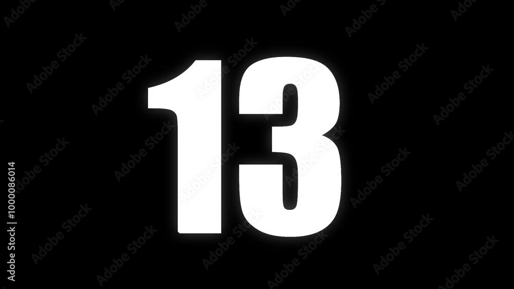 Pixel number 13 with alpha channel, numerology, number thirteen Pixel number 13 with alpha channel, numerology, number thirteen