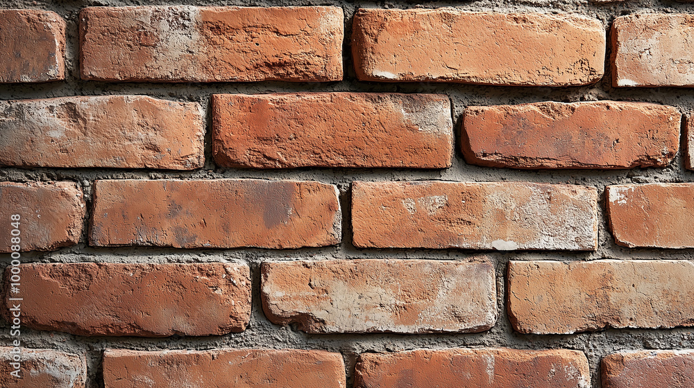 Obraz premium Textured Red Brick Wall with Mortar