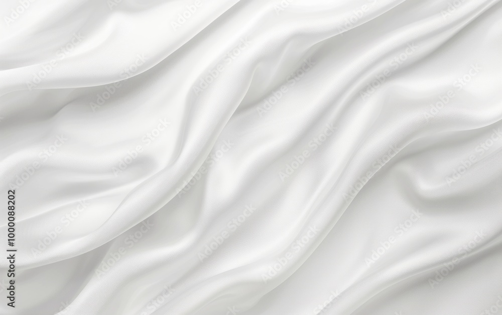 Obraz premium White silk fabric with soft flowing folds and smooth texture.
