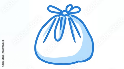 a blue bag with a bow