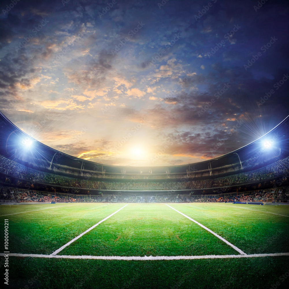 Fototapeta premium Stadium Background I Sports Green Stadium 