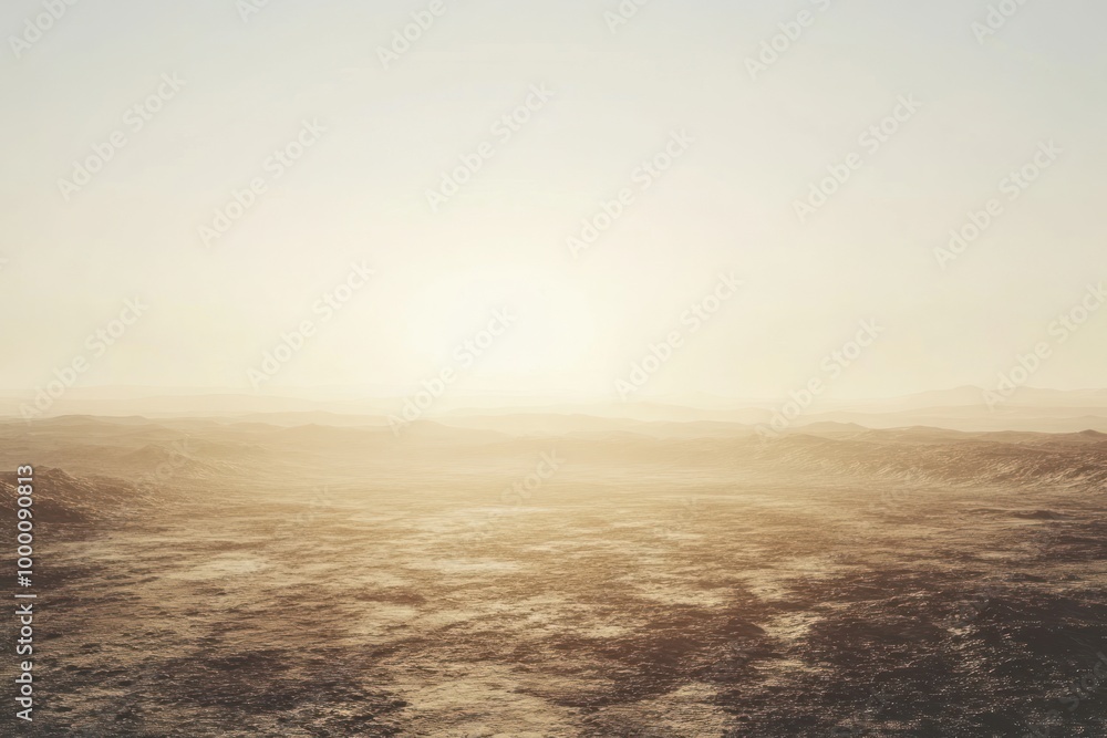 Fototapeta premium A Hazy Desert Landscape with a Glowing Horizon