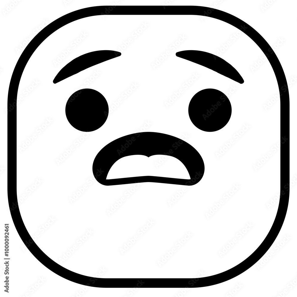 Worry Emoji Icon. Simple Smiley Vector Illustration. Worry Emoji Icon. Simple Smiley Vector Illustration.
