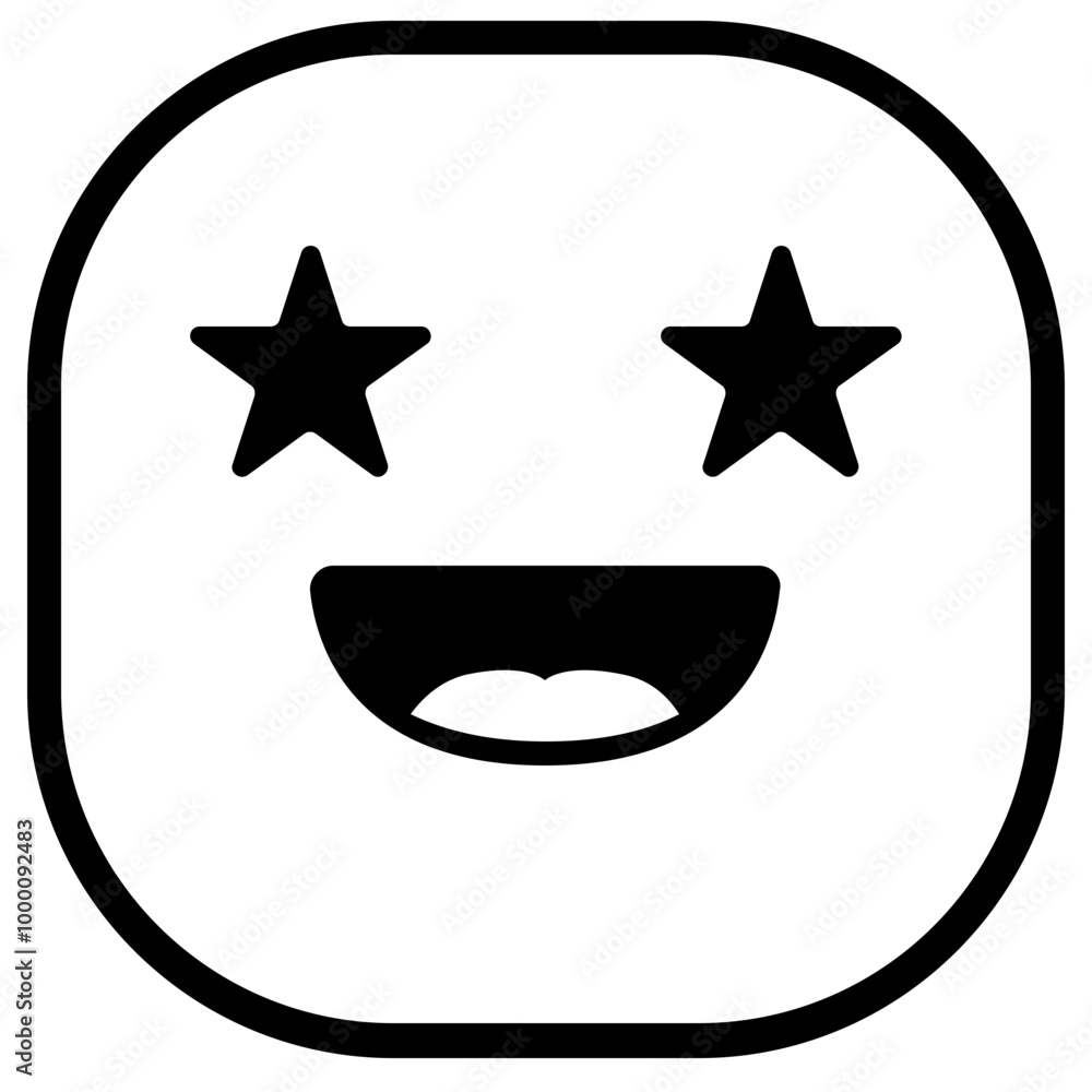 Starry Eyes Emoji Icon. Simple Smiley Vector Illustration. Starry Eyes Emoji Icon. Simple Smiley Vector Illustration.
