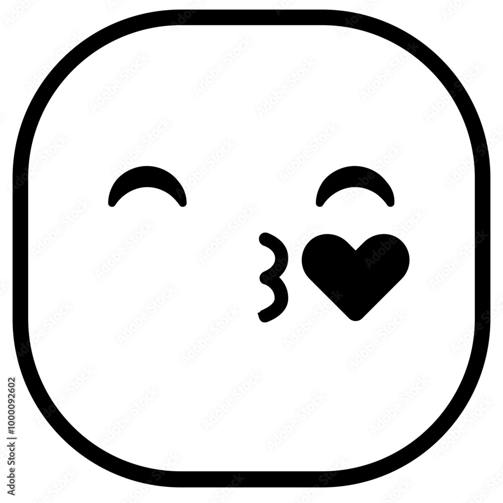 Kiss Heart Emoji Icon. Simple Smiley Vector Illustration. Kiss Heart Emoji Icon. Simple Smiley Vector Illustration.
