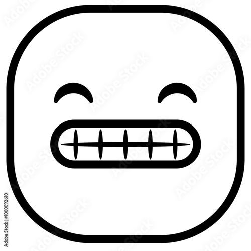 Grin Emoji Icon. Simple Smiley Vector Illustration.