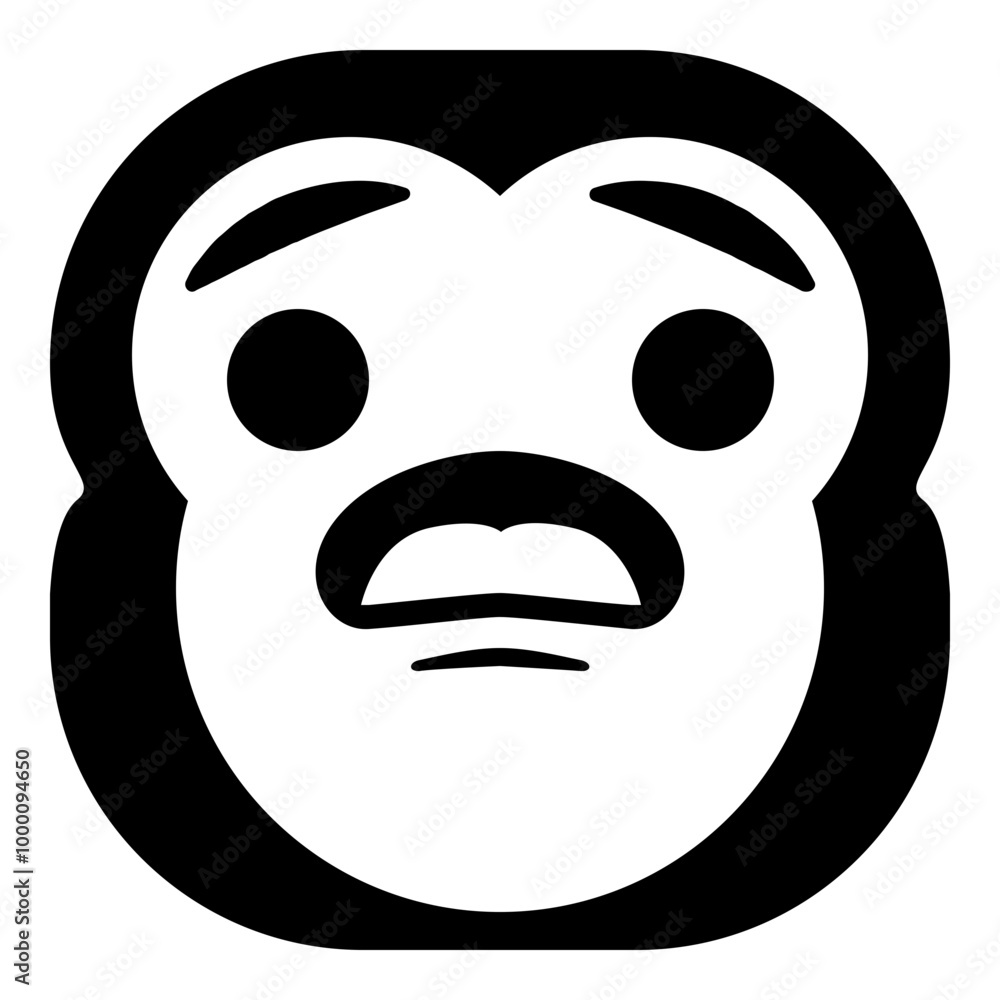 Fototapeta premium Simple monkey head emoji icon