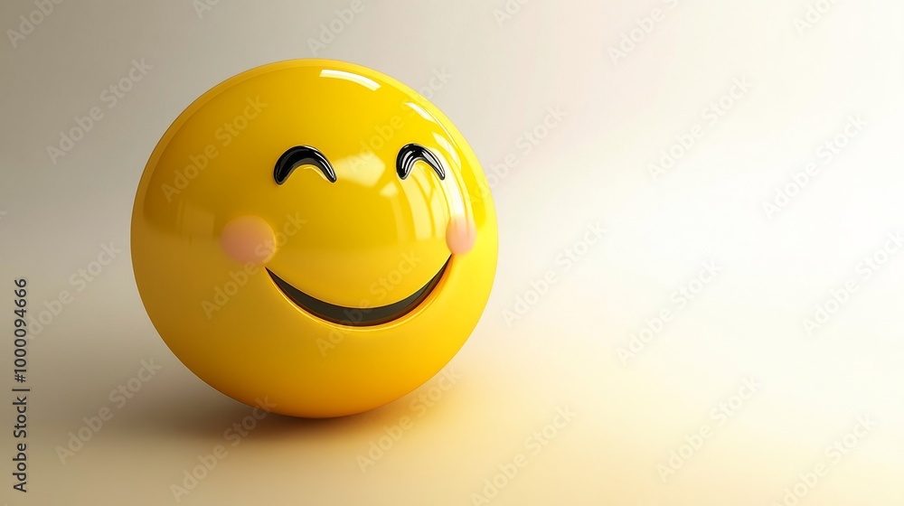 Fototapeta premium A yellow smiley face is shown in a close up