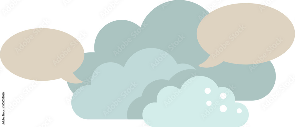 Obraz premium Cloud computing sharing storage talking communicating data servers
