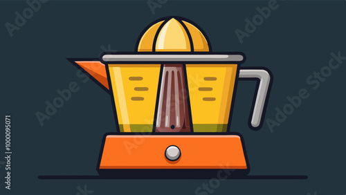 Orange juicer illustration in flat style, citrus kitchen tool concept