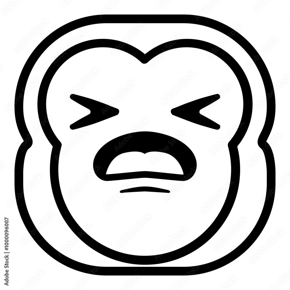Hurt Monkey Emoji. Simple Ape Smiley Icon. Hurt Monkey Emoji. Simple Ape Smiley Icon.