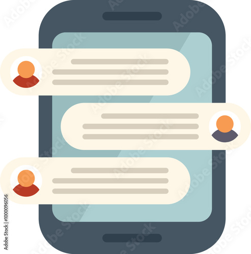 People chatting online on smartphone with speech bubbles exchanging messages