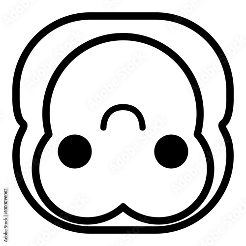 Flipped Smile Monkey Emoji. Simple Ape Smiley Icon.