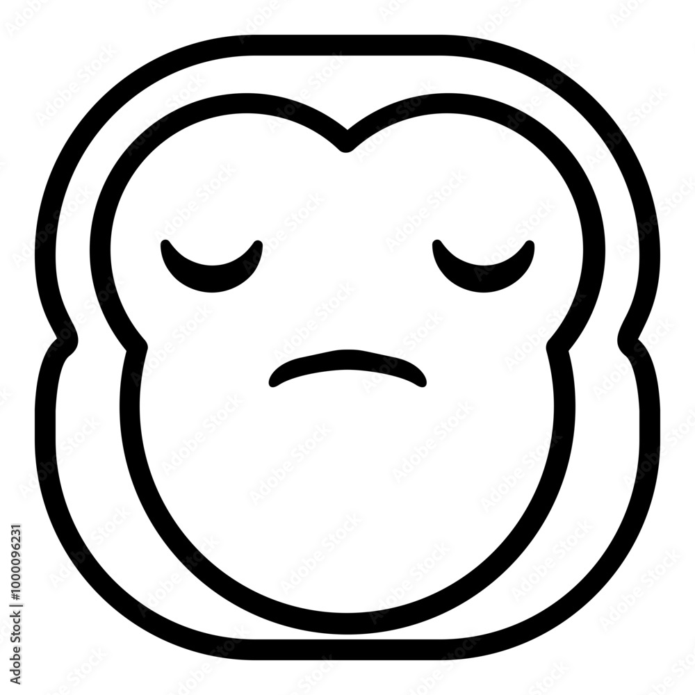 Meditation Monkey Emoji. Simple Ape Smiley Icon. Meditation Monkey Emoji. Simple Ape Smiley Icon.