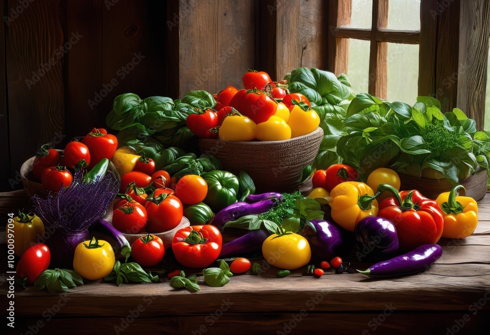 close view colorful fresh ingredients arranged artistically rustic wooden table culinary inspiration, avocado, basil, beans, broccoli, butter, carrots close view colorful fresh ingredients arranged artistically rustic wooden table culinary inspiration, avocado, basil, beans, broccoli, butter, carrots