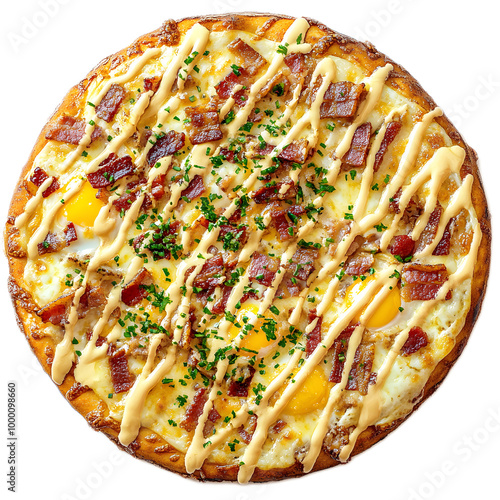 breakfast pizza isolate photo