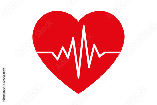 Icono plano de latido del corazón/pulso del corazón para aplicaciones y sitios web médicos