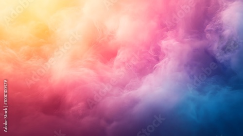 A simple abstract background of soft pastel rainbow colors, featuring a smooth gradient from pink to blue and purple, with a dreamy and minimalistic feel, blurred 