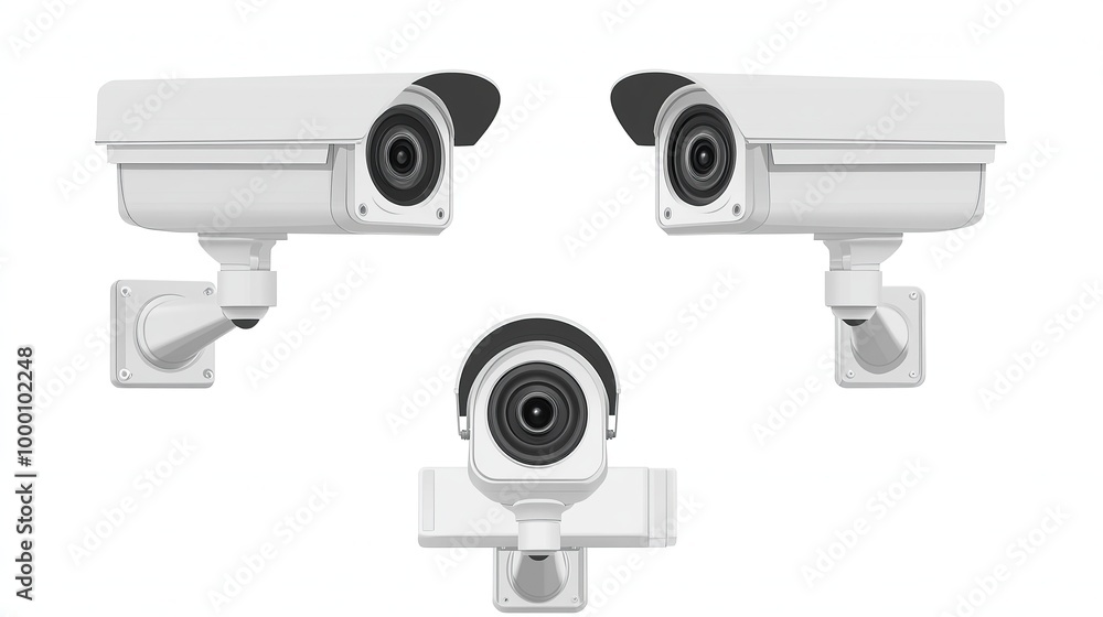 Modern Surveillance: Set of Public CCTV Cameras Modern Surveillance: Set of Public CCTV Cameras