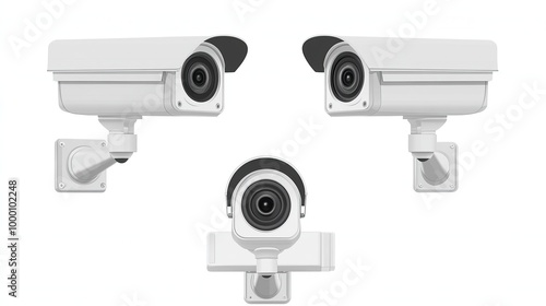 Modern Surveillance: Set of Public CCTV Cameras