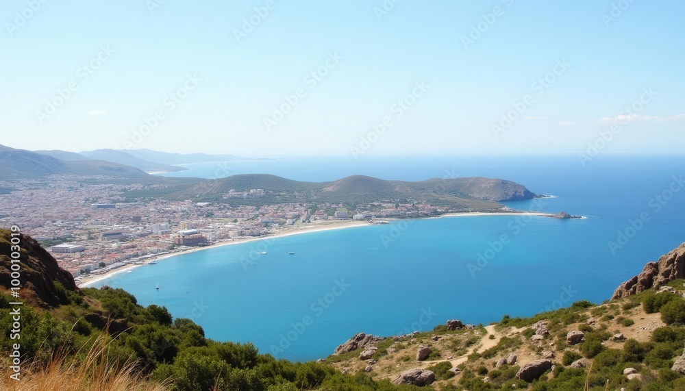 Breathtaking view of a coastal city from above Breathtaking view of a coastal city from above