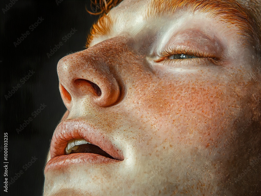 Close Up Portrait of a Man with Red Hair and Freckles Close Up Portrait of a Man with Red Hair and Freckles