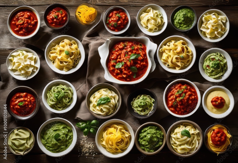 vibrant display bold textures showcasing diverse pasta shapes coupled rich sauces striking colors, cooking, spaghetti, fettuccine, penne, rigatoni vibrant display bold textures showcasing diverse pasta shapes coupled rich sauces striking colors, cooking, spaghetti, fettuccine, penne, rigatoni