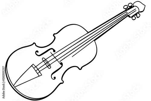 Violin in doodle style isolated on white background