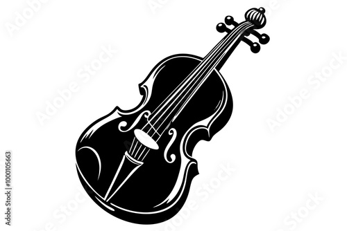 String musical instrument line art vector icon