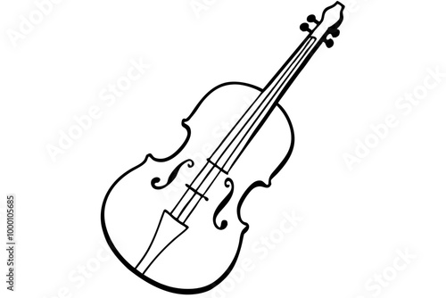 String musical instrument line art vector icon