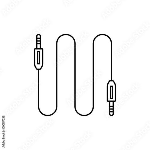 Audio jack cable icon, audio cable