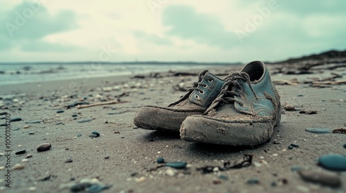 Lost Shoes on the Beach.