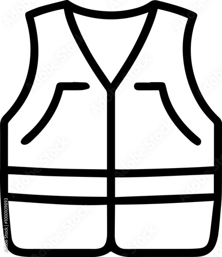 firefighter safety vest suit uniform icon vector illustration