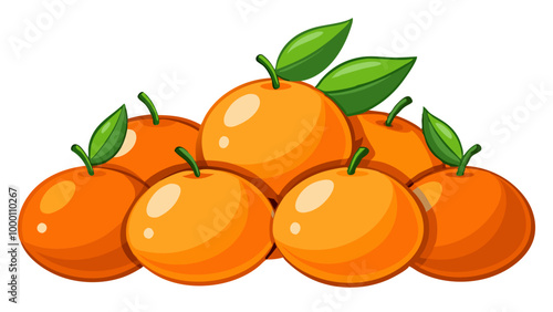 orange with leaves - vector illustration of orange isolated on white, orange vector art