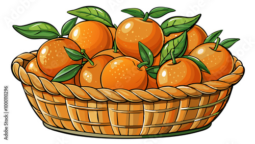 basket of oranges - vector illustration of orange isolated on white, orange vector art