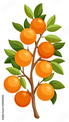 orange fruit tree - vector illustration of orange isolated on white, orange vector art