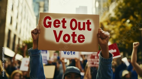 Get Out and Vote Protest Sign. photo