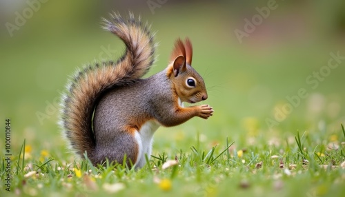  Energetic squirrel in the wild photo