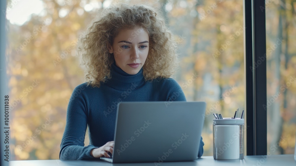 The Woman Using Laptop Today The Woman Using Laptop Today