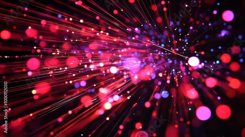 Abstract Colorful Light Streaks and Bokeh.