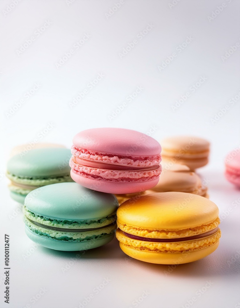 colorful macarons and white background colorful macarons and white background