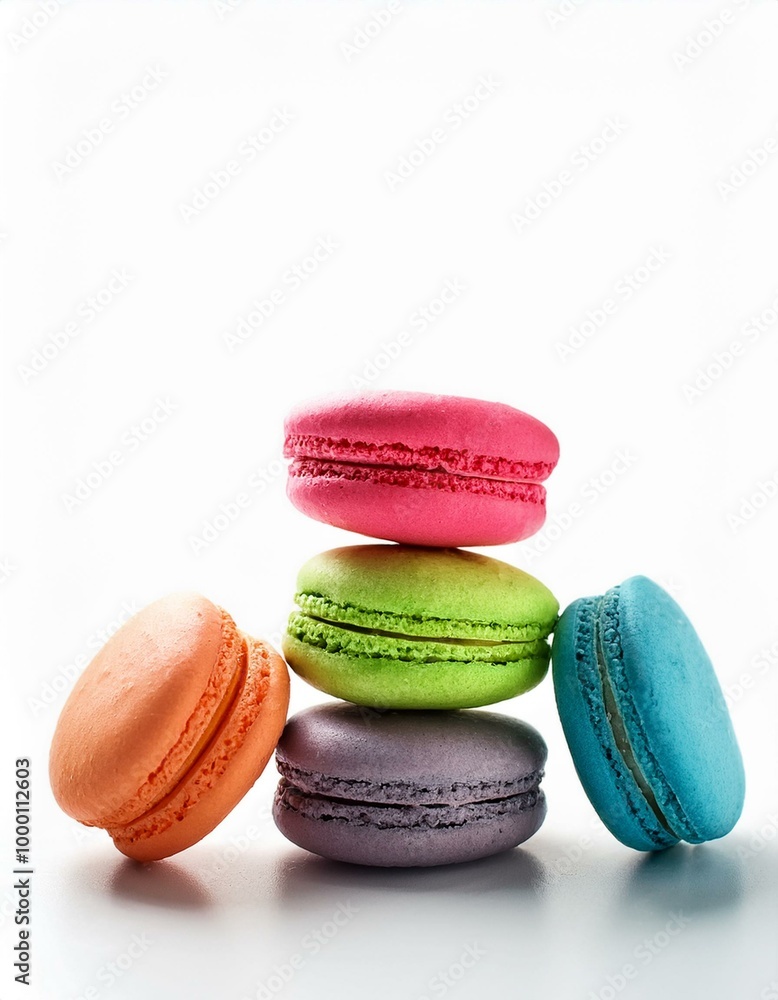 colorful macarons and white background colorful macarons and white background