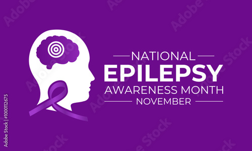 November is Epilepsy Awareness Month, which raises awareness and understanding of the disease and supports those who are affected by it. Vector illustration of background.